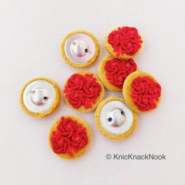 Beige Velvet Fabric Buttons